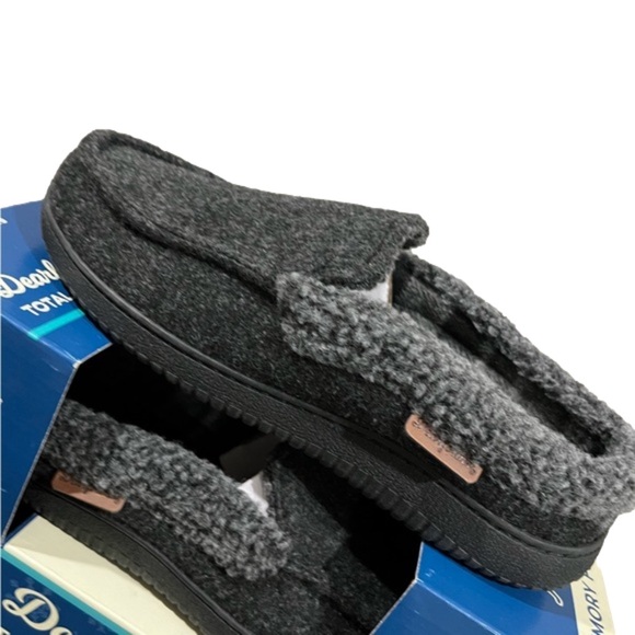 Dearfoams Slippers Mens Memory Foam Comfy Black Size 9/10 NEW - Picture 9 of 10